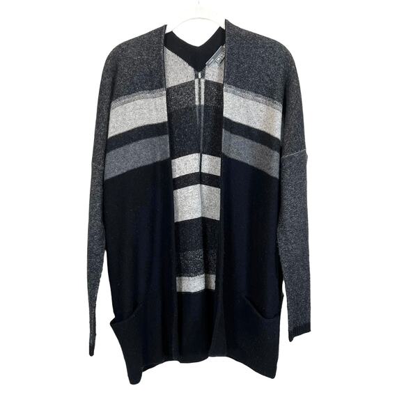 Vince Variegated Marble-Print Oversized Wool Cashmere Cardigan Women's XS - Picture 4 of 11